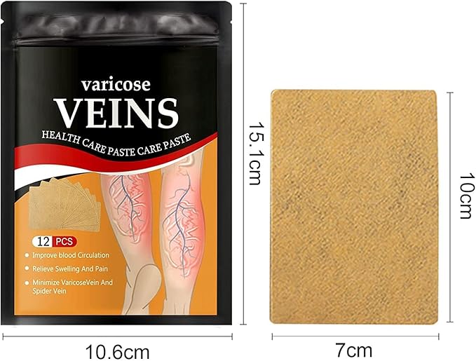 Varicose Veins Relief Patch – Improve Blood Circulation, Reduce Swelling & Pain | Natural Leg Care Solution