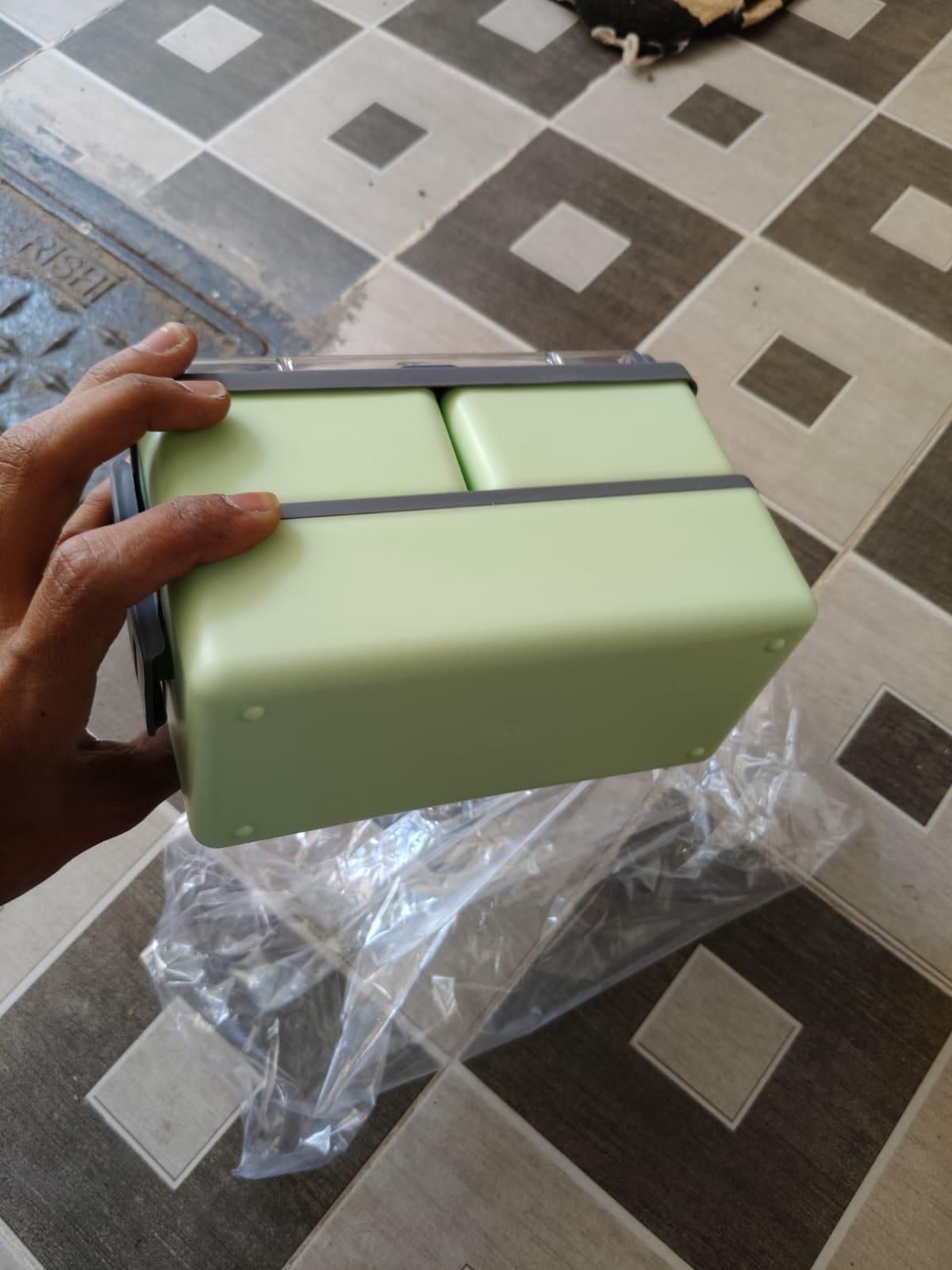 3 Containers Plastic Lunch Box (3 CONTAINERS, 1 Spoon, 1 Fork)