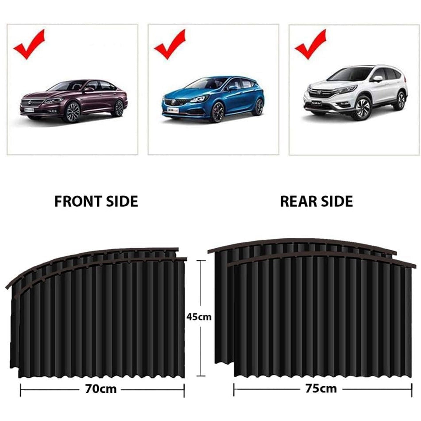 Premium Car Window Sunshade Curtains (4-Piece Set) | Heat Protection & Privacy UV Shield