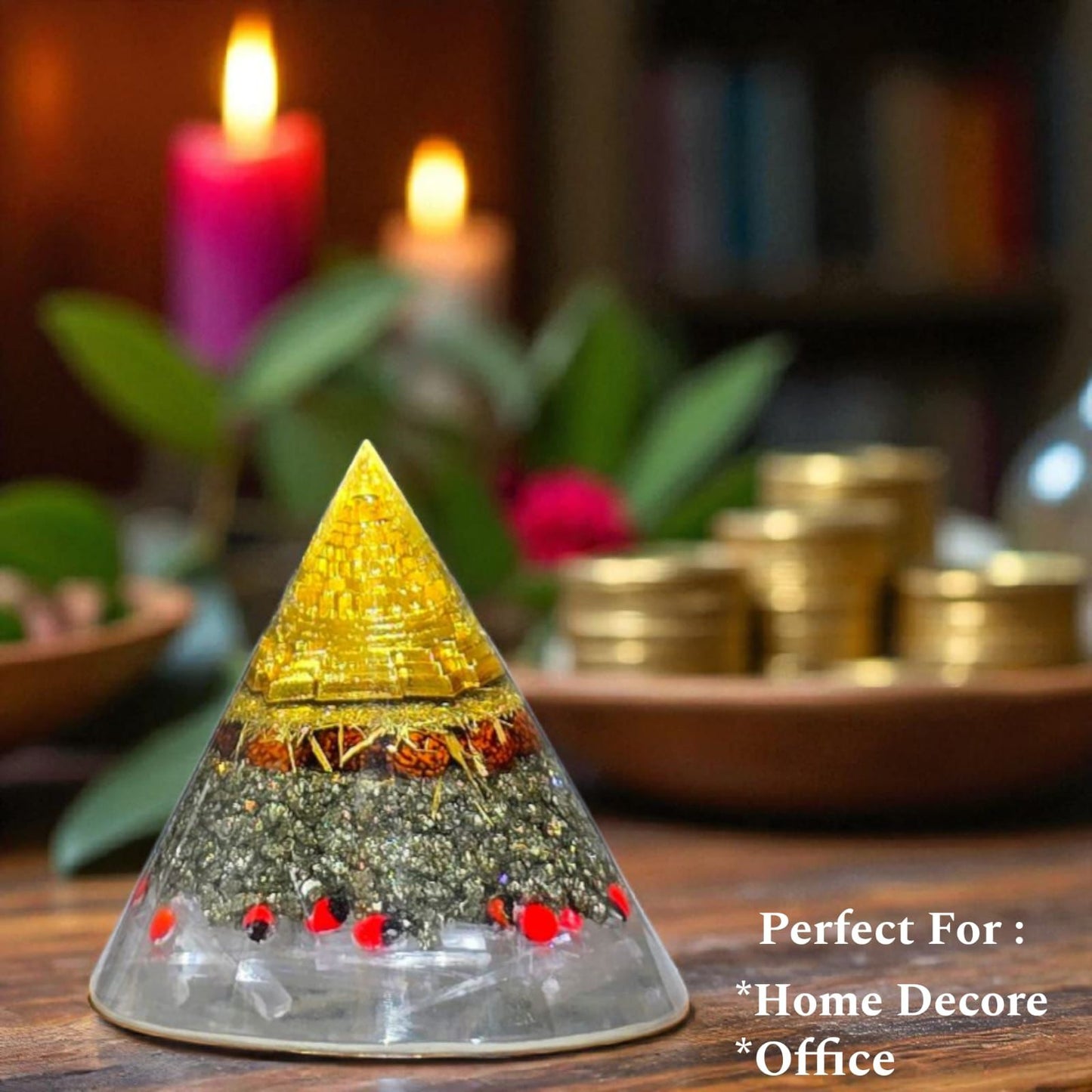 Self-Charging Laxmi Wealth Pyramid – 75mm Prosperity Energizer