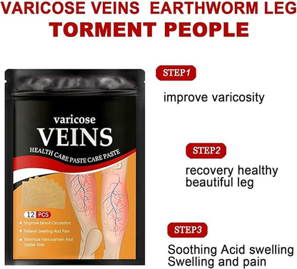 Varicose Veins Relief Patch – Improve Blood Circulation, Reduce Swelling & Pain | Natural Leg Care Solution