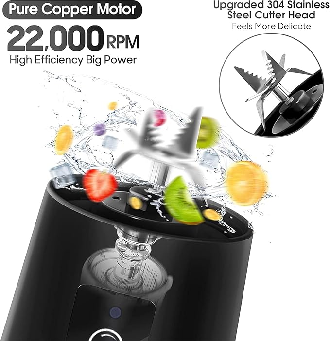 6 Blade Portable Smoothie Maker | USB Rechargeable Electric Juicer (380ml)