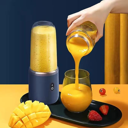 Portable Blender 500ml | USB Rechargeable Juicer Cup | 6-Blade Smoothie Maker | Mini Mixer Grinder for Travel, Gym & Kitchen | Self-Cleaning | 1500mAh Battery