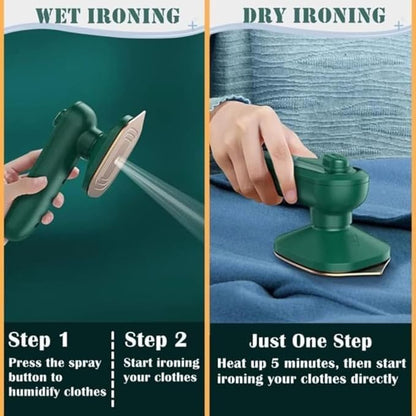 Portable Micro Steam Iron | 2-in-1 Dry & Wet Iron | 60ml Water Tank | Travel-Friendly Garment Steamer