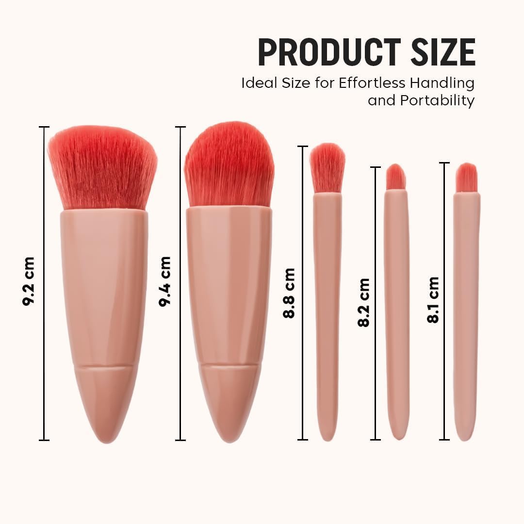 5 in 1 Professional Small Mini Mirror Makeup Brush Kit