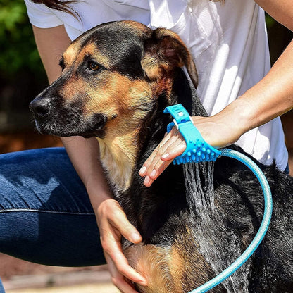 Pet BathingPet Bathing Tool with Sprayer & Soft Silicone Brush | Dog & Cat Shower Grooming Glove  Tool - Cleaning Washing Massager Scrubber Brush for Dog