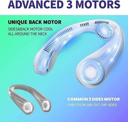 Portable Bladeless Neck Fan - 360° Cooling Rechargeable Wearable Fan