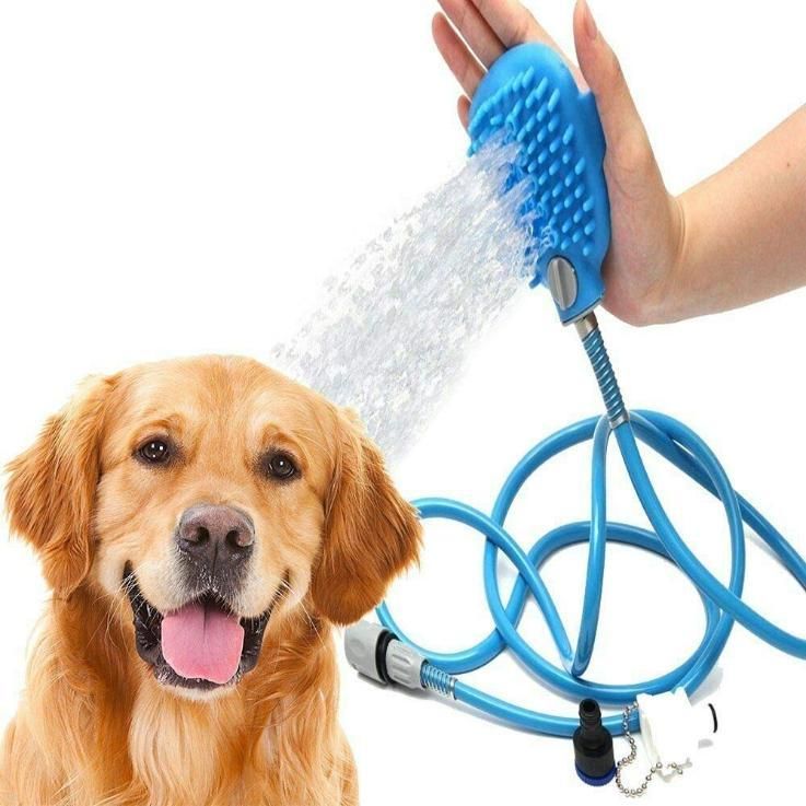 Pet BathingPet Bathing Tool with Sprayer & Soft Silicone Brush | Dog & Cat Shower Grooming Glove  Tool - Cleaning Washing Massager Scrubber Brush for Dog