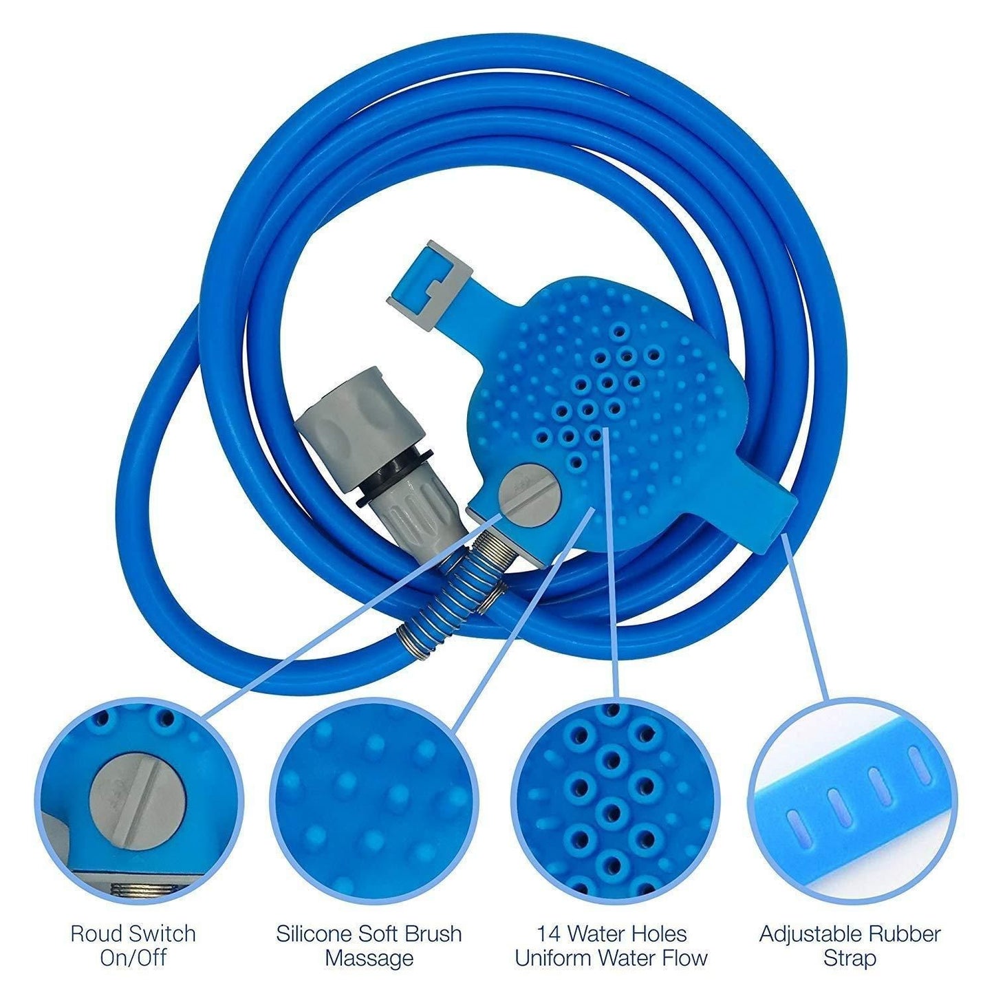 Pet BathingPet Bathing Tool with Sprayer & Soft Silicone Brush | Dog & Cat Shower Grooming Glove  Tool - Cleaning Washing Massager Scrubber Brush for Dog