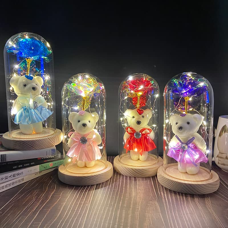 Crystal Rose with TeddyBear