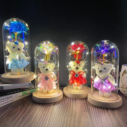 Crystal Rose with TeddyBear