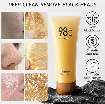 Gold Foil Peel Off Mask - Anti-Wrinkle, Anti-Aging Gold Face Mask (Buy 1 Get 1 Free)