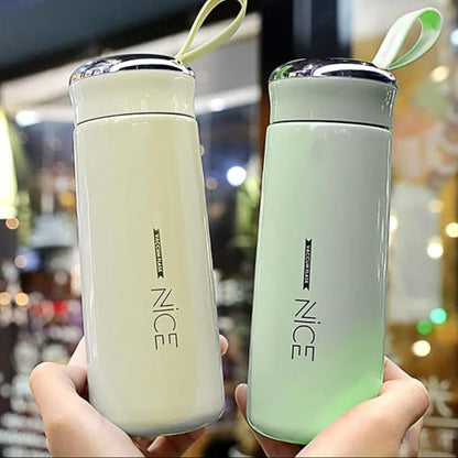 Nice 400ml Glass &amp; Plastic Dual-Layer Water Bottle (Pack of 2) – Leakproof &amp; BPA-Free