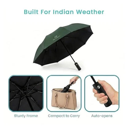 UV Protection Auto Open & Close Compact Travel Umbrella | Windproof & Waterproof