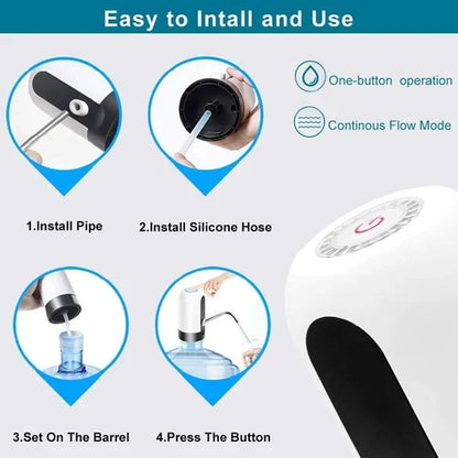 Portable Electric Water Dispenser Pump for 20L Bottle | USB Rechargeable