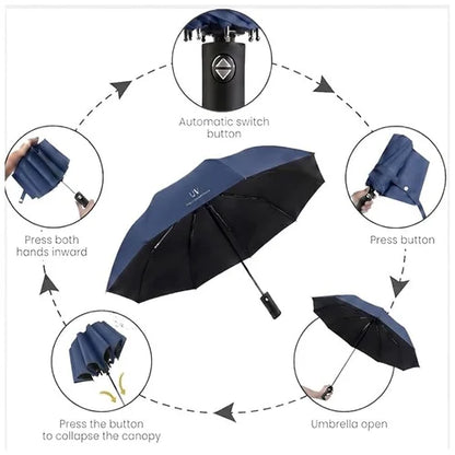 UV Protection Auto Open & Close Compact Travel Umbrella | Windproof & Waterproof