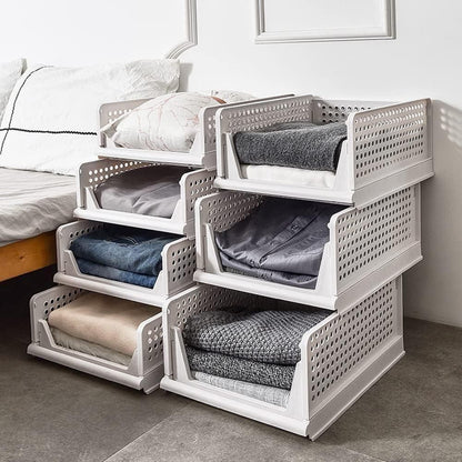 Multipurpose Foldable Stackable Wardrobe Cupboard Organizer for Clothes (Set of 3)