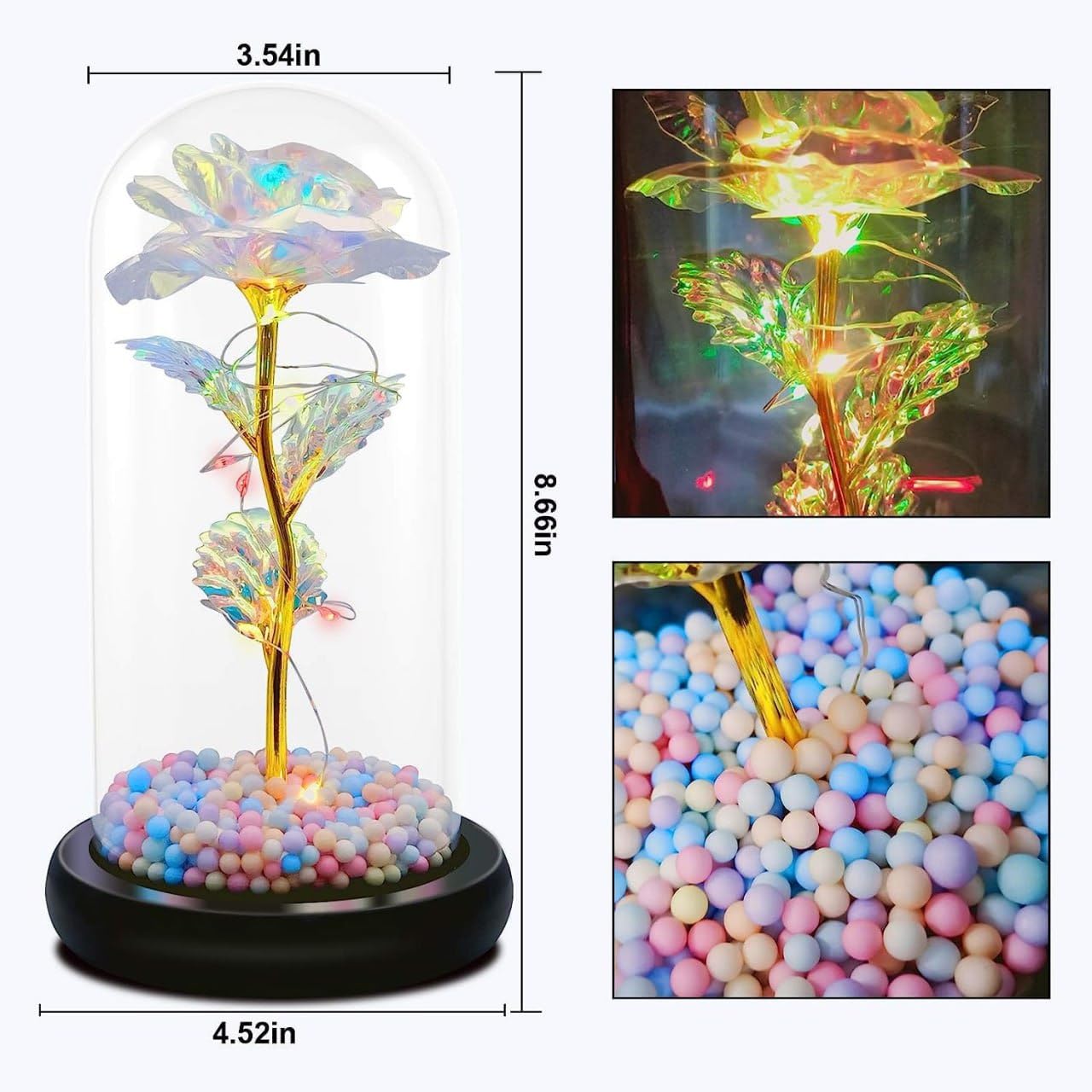 Artificial Colorful Flower Rose Gift Led Light