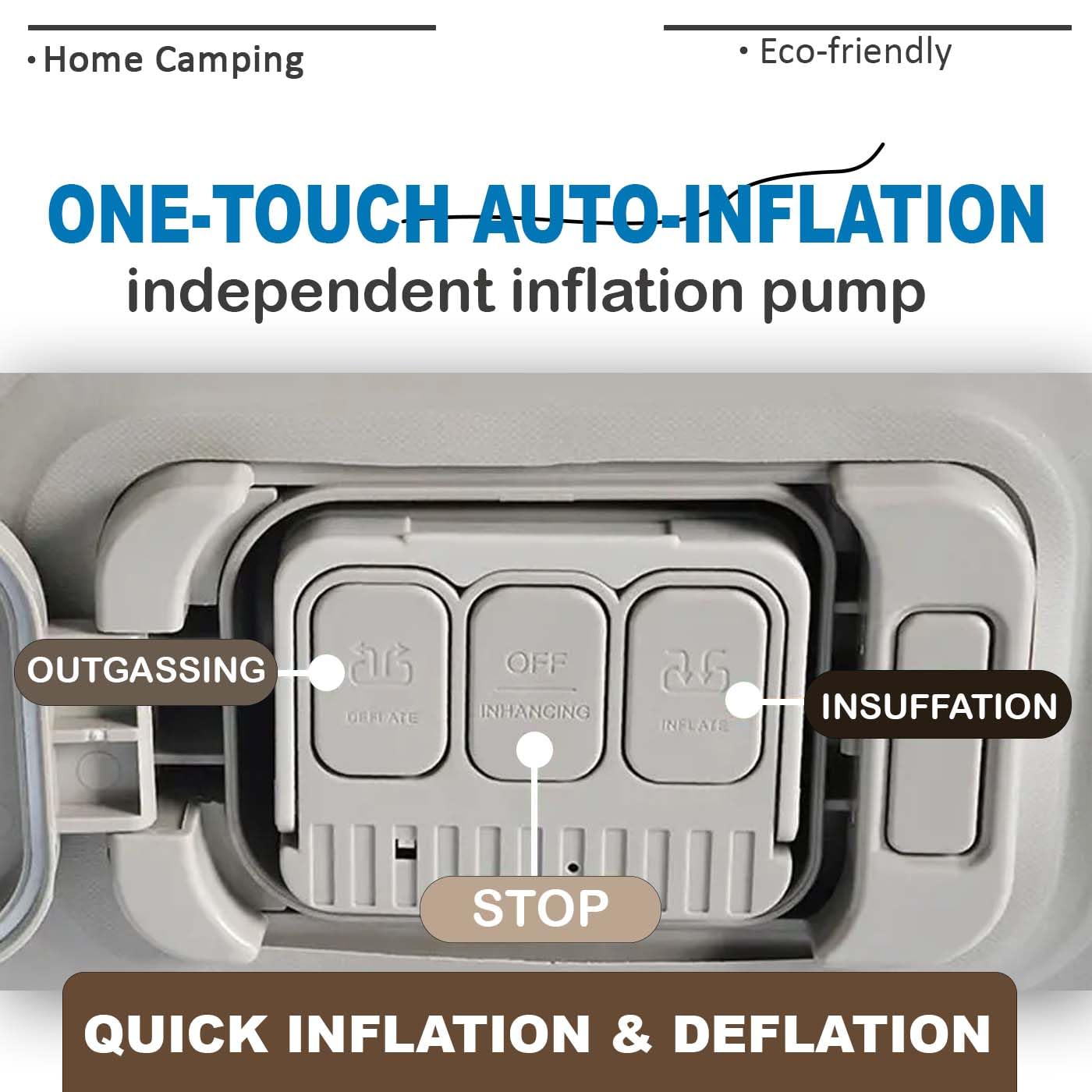 Premium Single Air Mattress with Built-in Electric Pump - Waterproof Flocked Top, Portable Inflatable Bed for Home & Camping