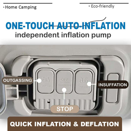 Premium Single Air Mattress with Built-in Electric Pump - Waterproof Flocked Top, Portable Inflatable Bed for Home & Camping