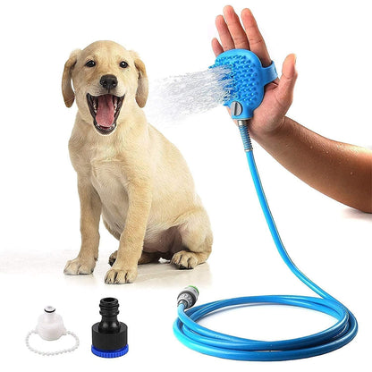 Pet BathingPet Bathing Tool with Sprayer & Soft Silicone Brush | Dog & Cat Shower Grooming Glove  Tool - Cleaning Washing Massager Scrubber Brush for Dog