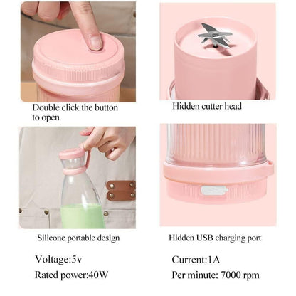 Portable USB Juicer Blender 300ml | Rechargeable Mini Smoothie Maker for Travel