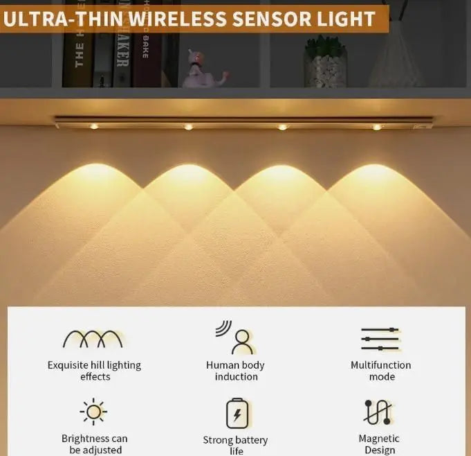 LED Power Motion Sensor Cabinet  With USB Rechargeble