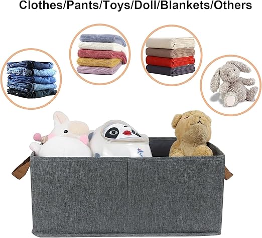 Foldable Fabric Storage Box with Handles