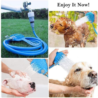 Pet BathingPet Bathing Tool with Sprayer & Soft Silicone Brush | Dog & Cat Shower Grooming Glove  Tool - Cleaning Washing Massager Scrubber Brush for Dog