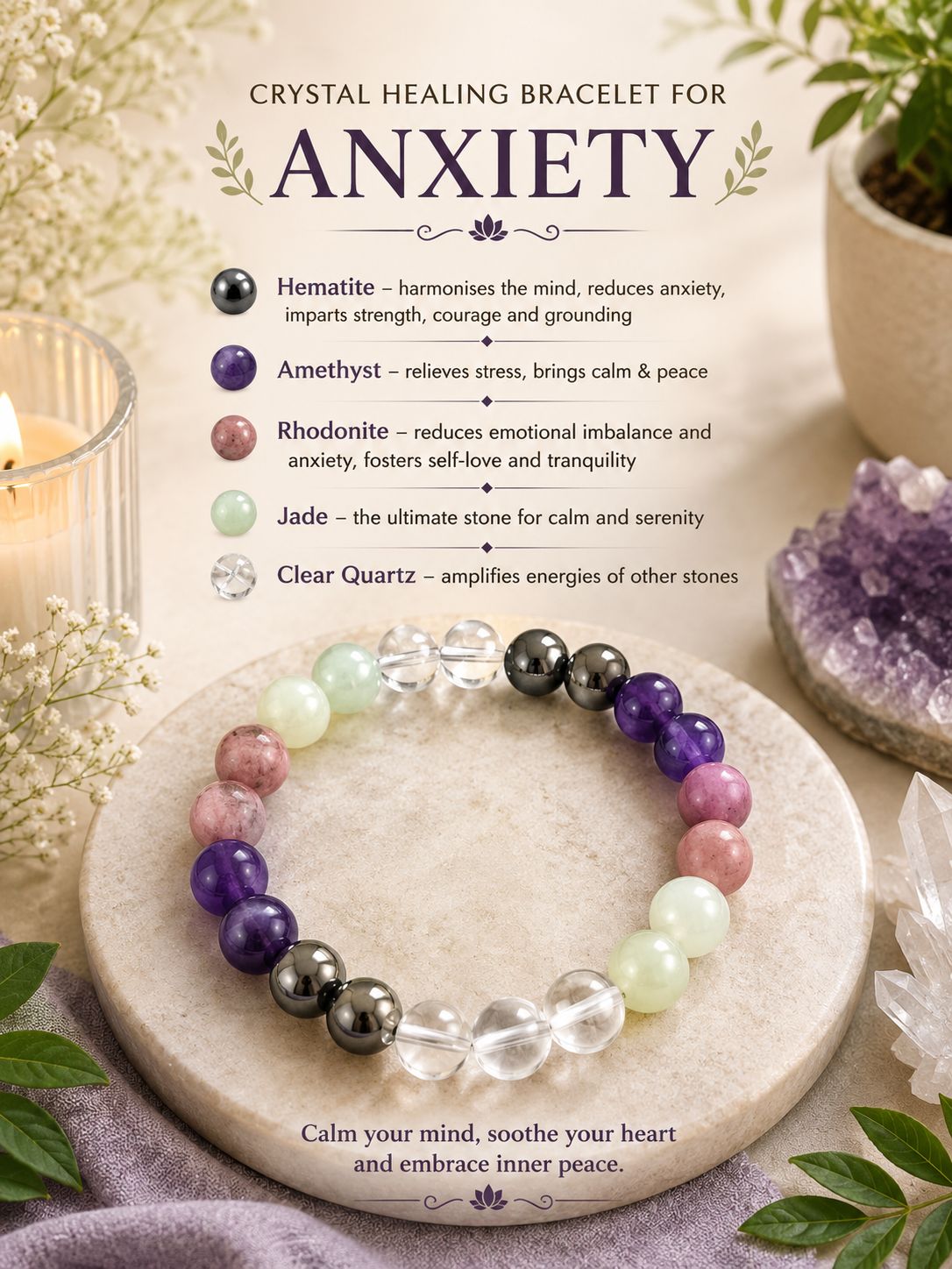 Anxiety Crystal Healing Bracelet