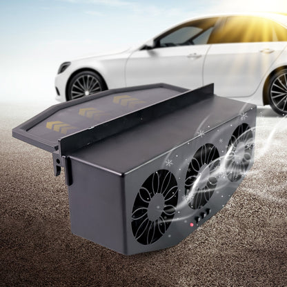 Triple Fan Solar Powered Car Exhaust System - Dual Power Cooling Fan