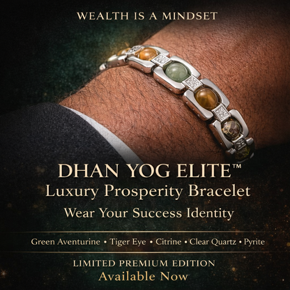 Dhan Yog Luxury Bracelet for Wealth, Success & Prosperity | Green Aventurine, Tiger Eye, Citrine, Pyrite & Quartz Bracelet for Men