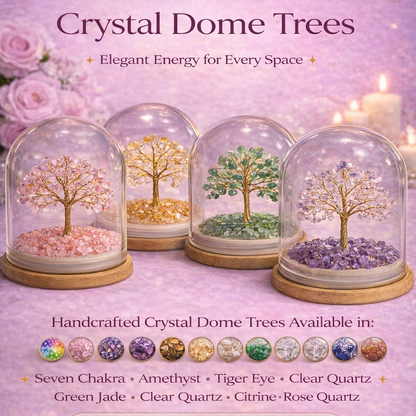 Crystal Dome Tree – 6 Inch Luxury Energy Decor | Natural Healing Crystals | Wealth, Love & Positivity | Home & Office Gift
