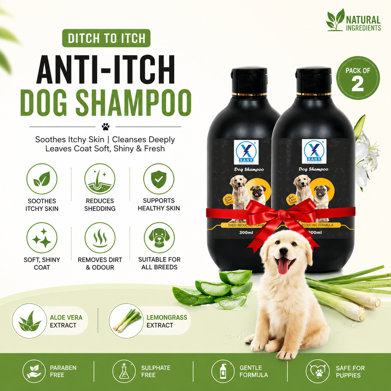 Anti-Itch Dog Shampoo Ditch to Itch (Pack of 2)