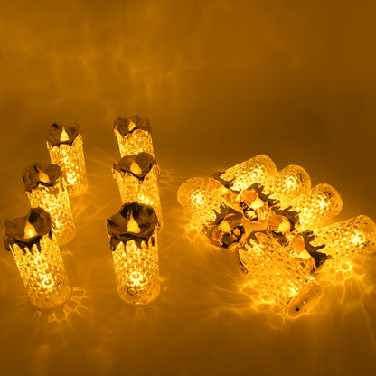 Gold Flameless Candles Led Tea Light Candle  (12 Pc)