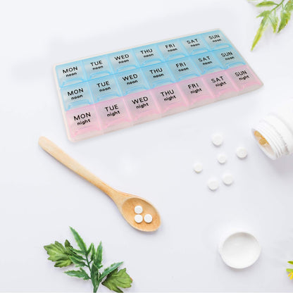 Weekly Pill Organizer Box With 21 Compartments (1 Pc)