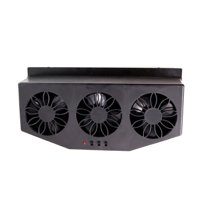 Triple Fan Solar Powered Car Exhaust System - Dual Power Cooling Fan