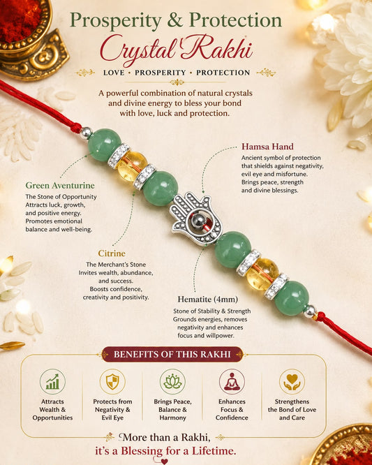 Prosperity & Protection Crystal Rakhi