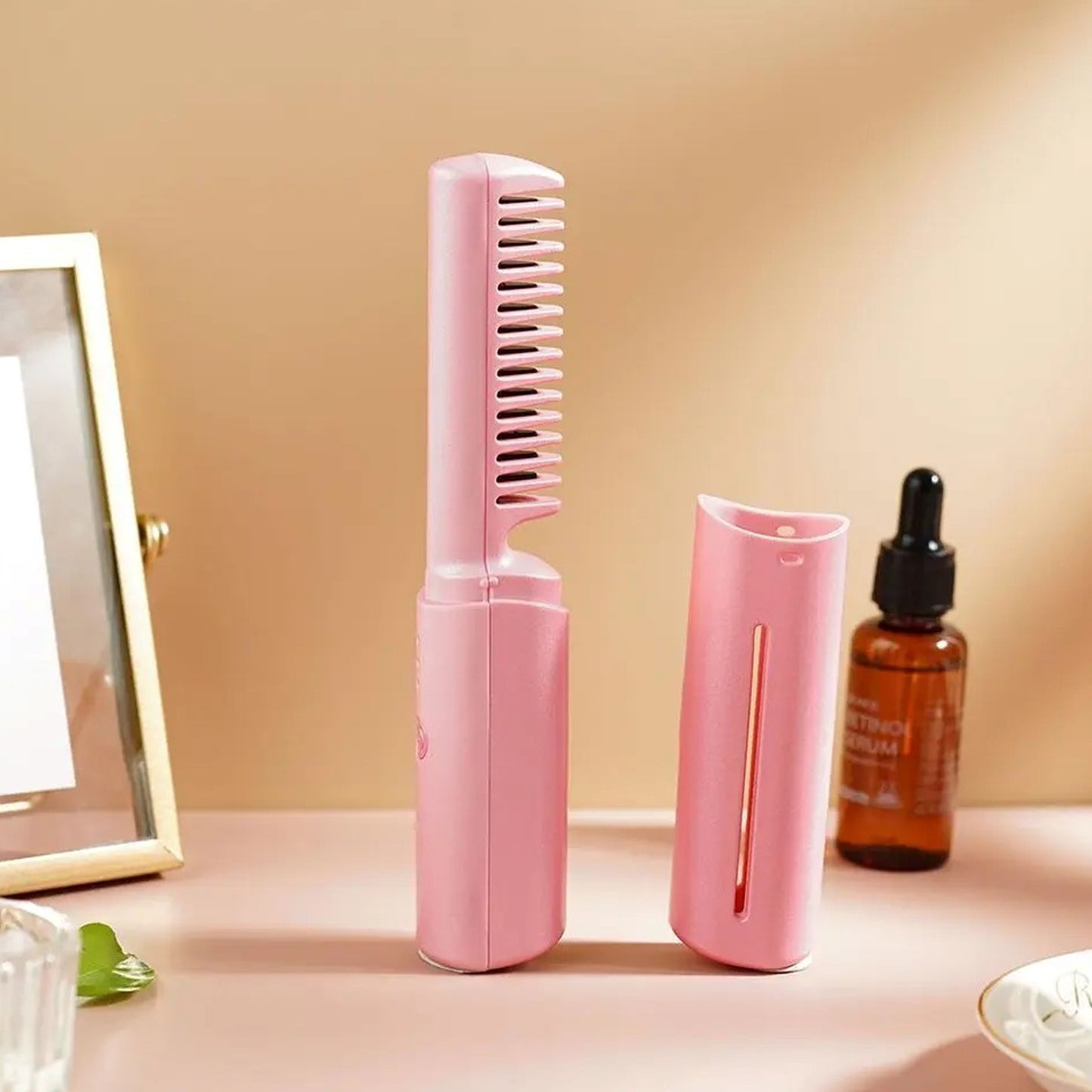 Rechargeable Mini Hair Straightener Brush