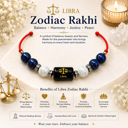 Zodiac Crystal Rakhi | Natural Healing Stone Rakhi