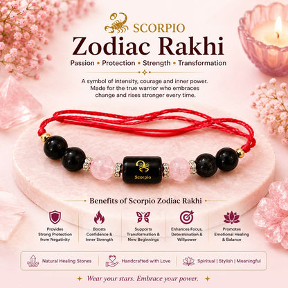 Zodiac Crystal Rakhi | Natural Healing Stone Rakhi