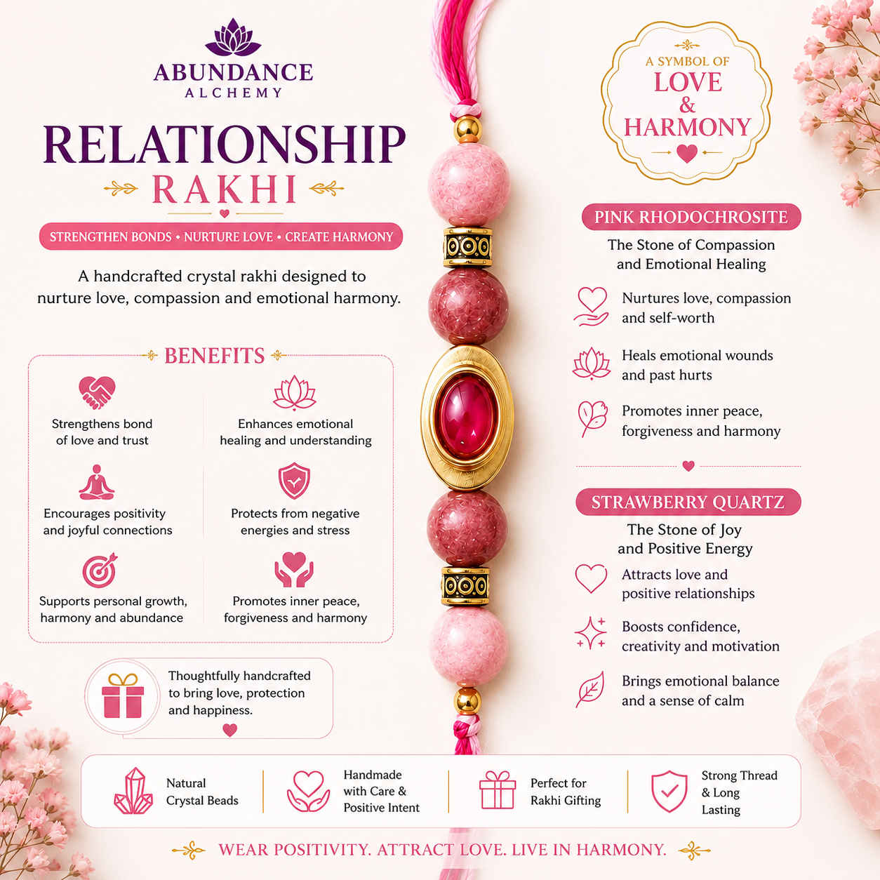 Premium Reiki Charged Crystal Rakhi Collection