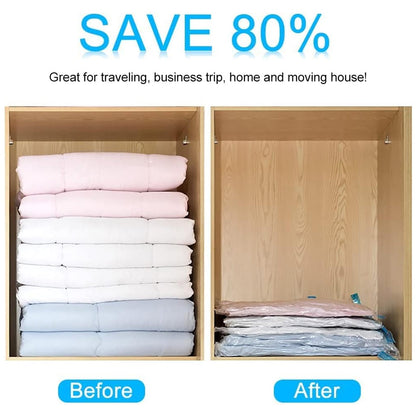 Vacuum Storage Bags With Suction Pump  (5 Pcs Set)