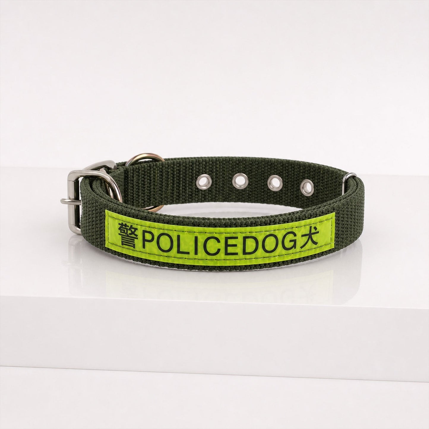 Heavy Duty Nylon Dog Collar  Reflective  Adjustable For Active Dogs