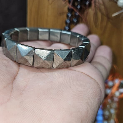 Pyrite Pyramid Bracelet (Energized) - Powerhouse of Abundance & Prosperity