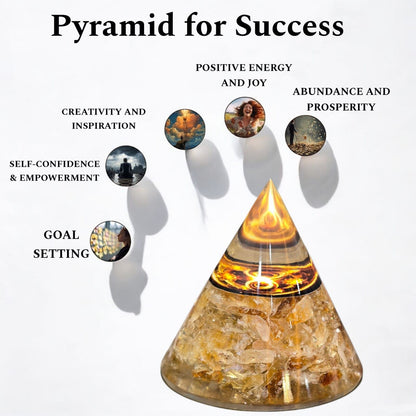 Citrine Success Pyramid with Infinity Symbol ♾️ | Attract Wealth, Abundance & Career Growth | Energy Healing Crystal Pyramid