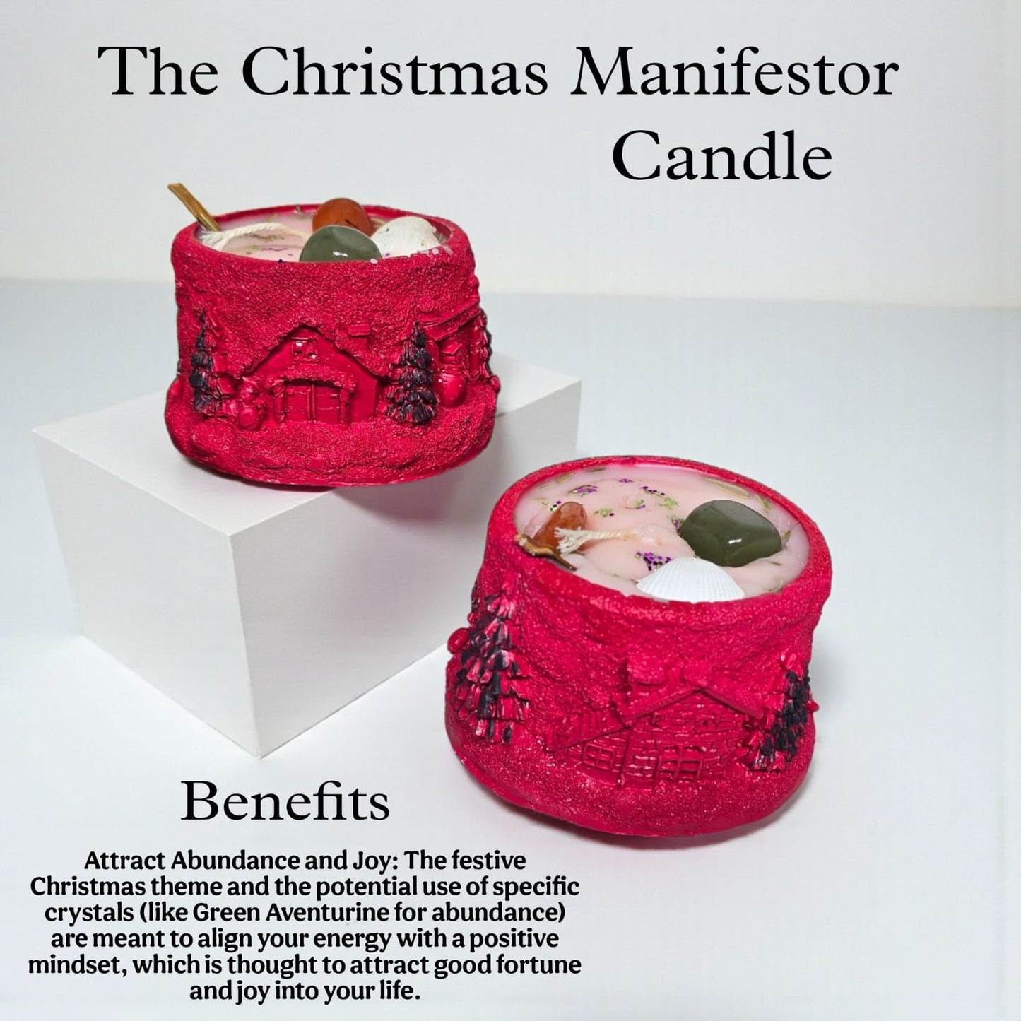 Manifestor Candle ✨ | Abundance, Joy & Positive Energy Candle with Crystals | Soya Wax Aromatherapy Candle
