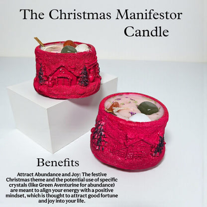 Manifestor Candle ✨ | Abundance, Joy & Positive Energy Candle with Crystals | Soya Wax Aromatherapy Candle
