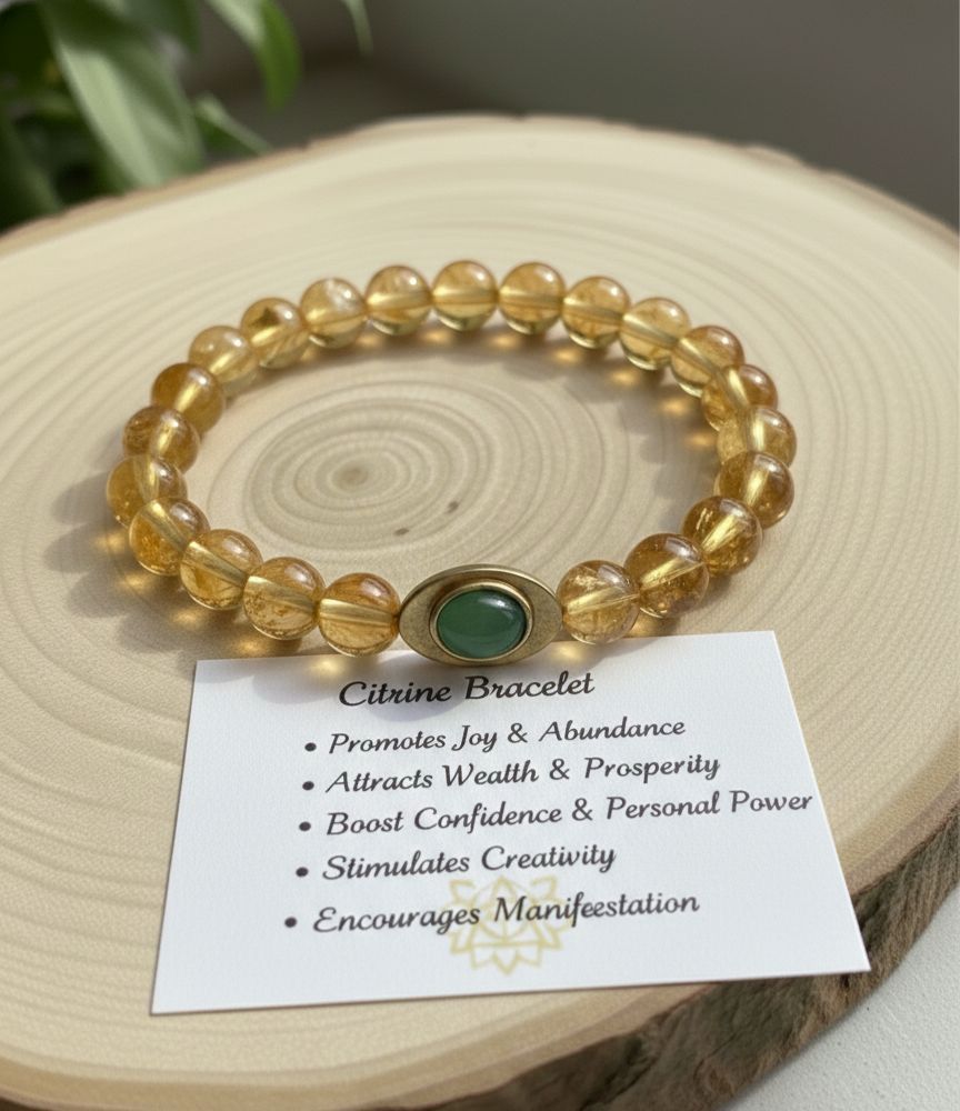 Premium Natural Crystal Bracelet with Ingot Charm for Wealth, Protection & Positive Energy | Tiger Eye, Citrine, Amethyst, Aventurine & More
