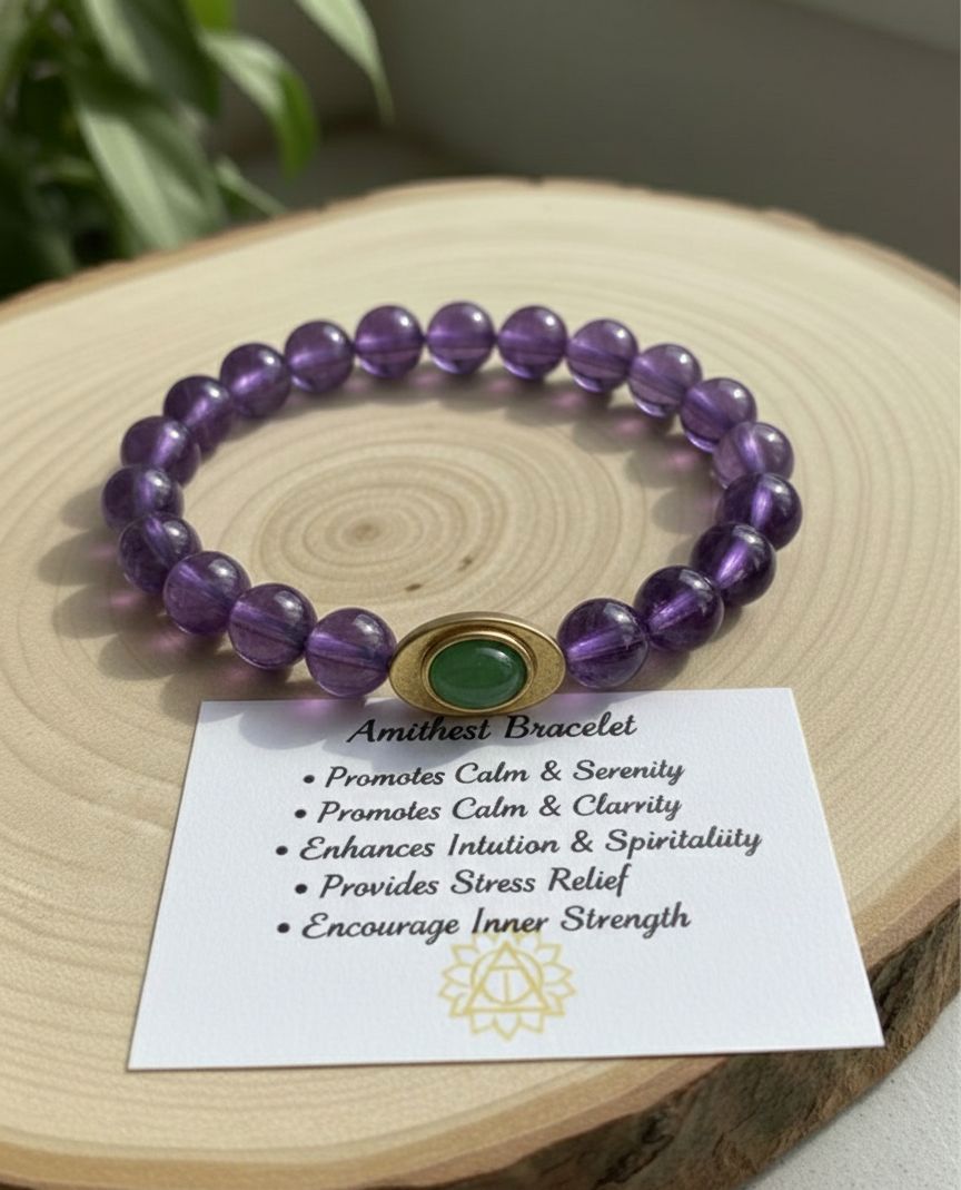 Premium Natural Crystal Bracelet with Ingot Charm for Wealth, Protection & Positive Energy | Tiger Eye, Citrine, Amethyst, Aventurine & More